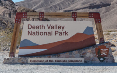 Sign at the entrance to Death Valley