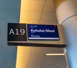 Boarding Delta 300 to Maui in Salt Lake City