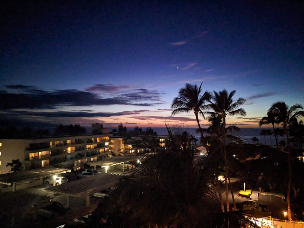 Maui Condo - Night Balcony View