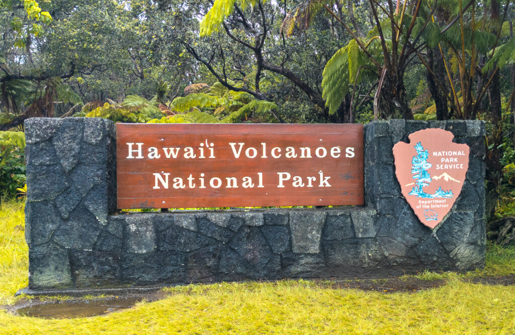 Hawaii Volcanoes National Park Sign