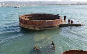Part of the USS Arizona is still above water