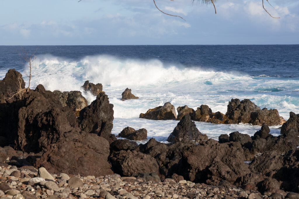 Waves crash the Big Island