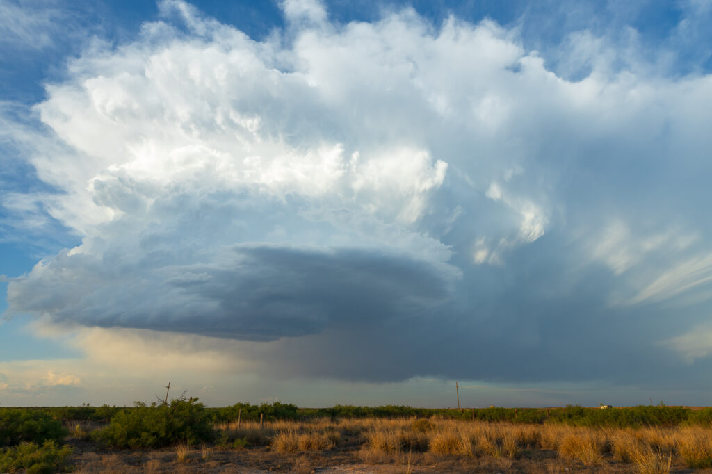 A supercell near sunset north of Roswell, New Mexico