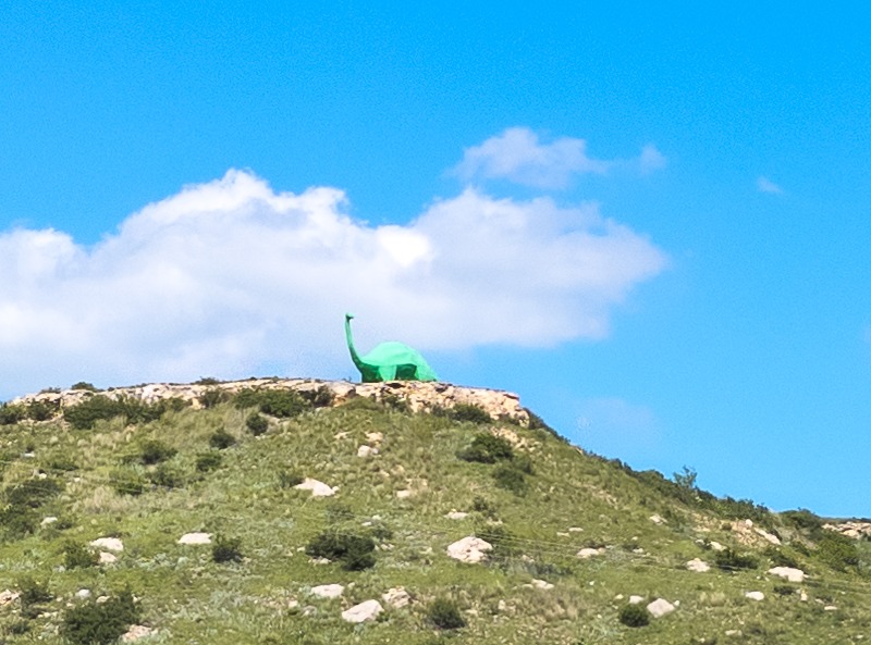 Brontosaurus on a hill south of Canadian Texas