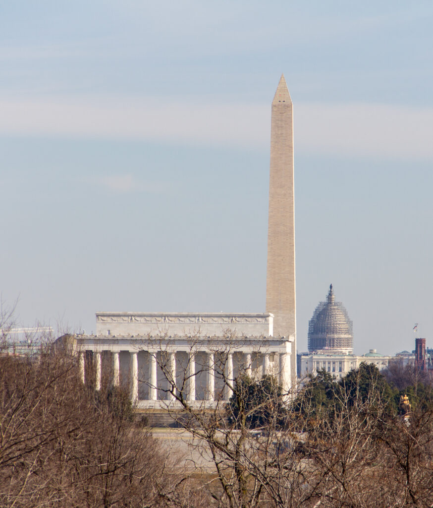 Lincoln Memorial, Washington Memorial and Capital