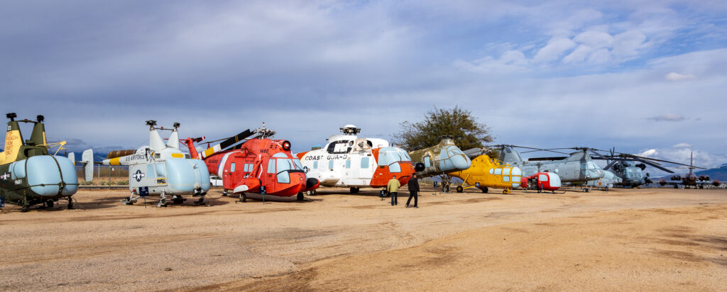 Row of Helicopters at Pima Air & Space Museum