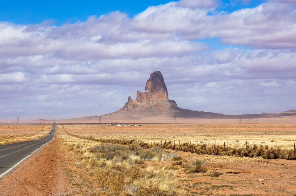 Highway leading to Agathla Peak