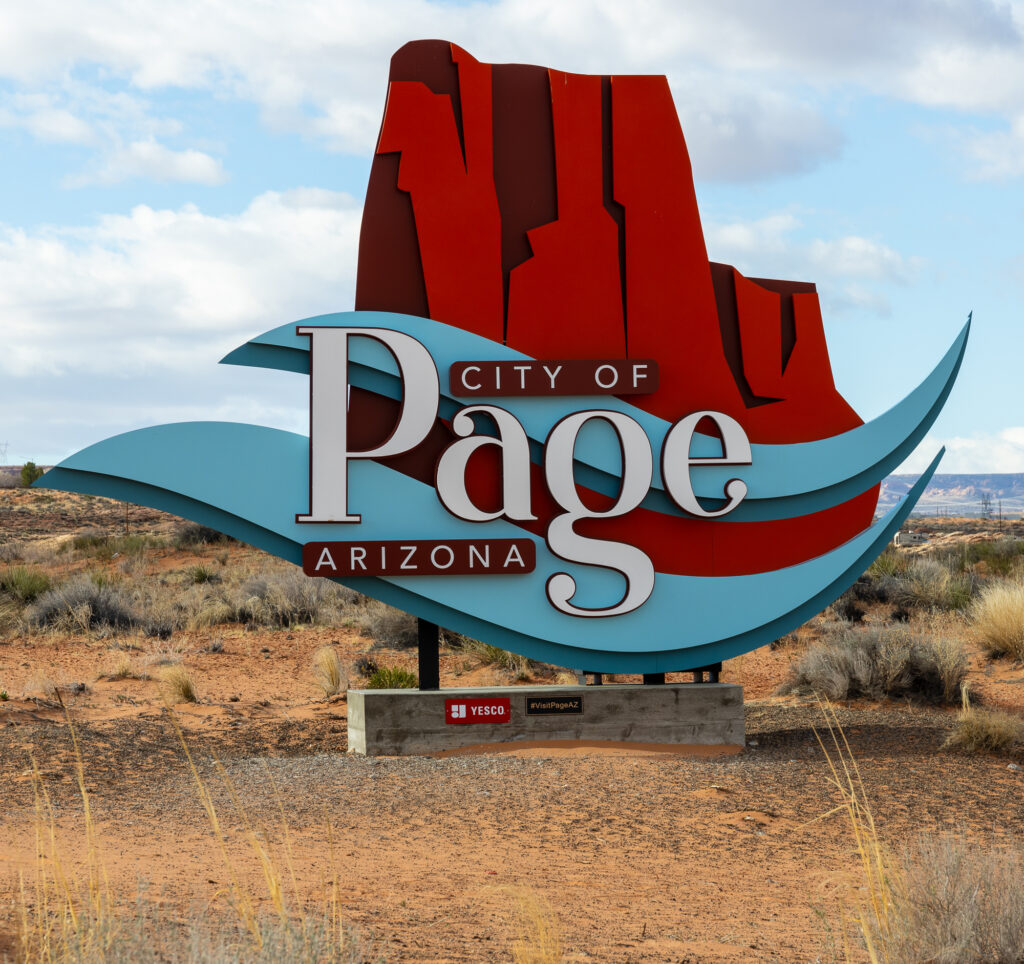 Sign for City of Page Arizona