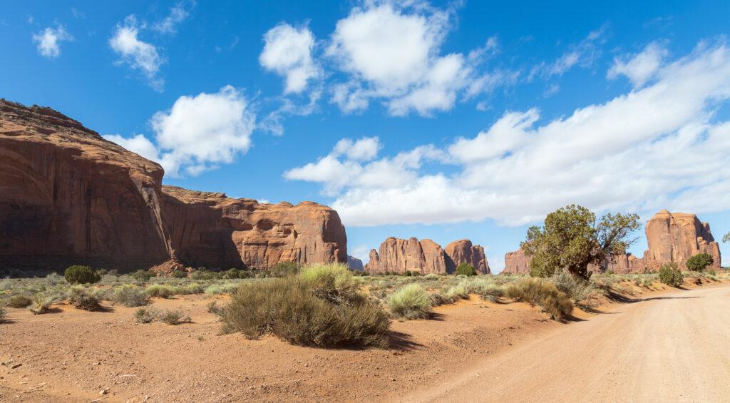 Driving through Monument Valley