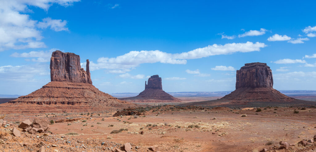 East and West Mitten Buttes and Merrick Butte in Monument Valley