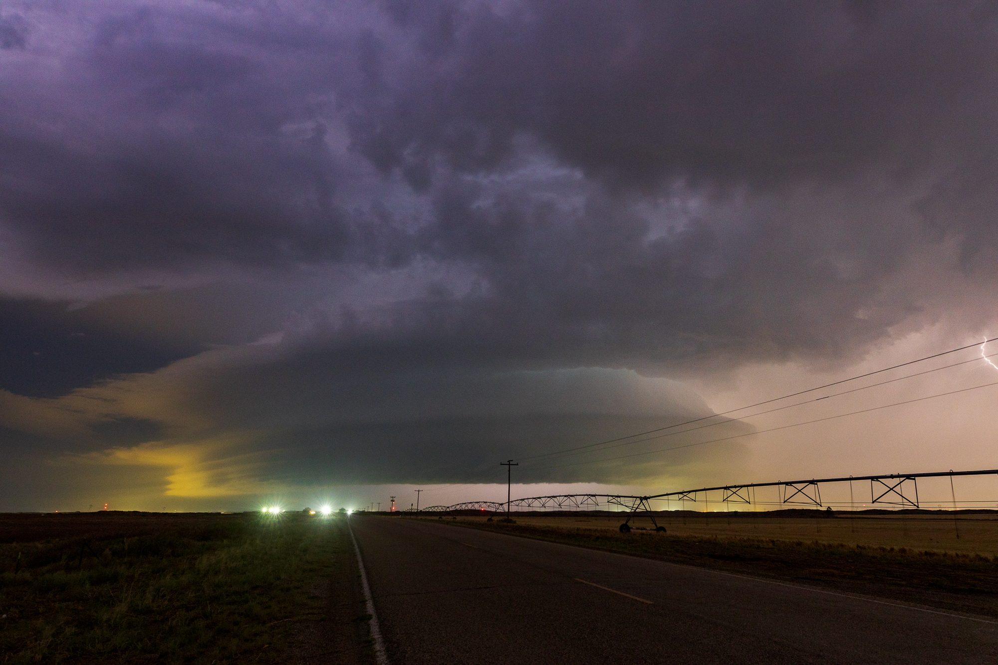Storm Chase Log: Midnight Supercell south of Clovis - Ben Holcomb